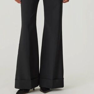 NWT Rebecca Taylor Refined Suiting Wide Leg Trouser, Black, size 6